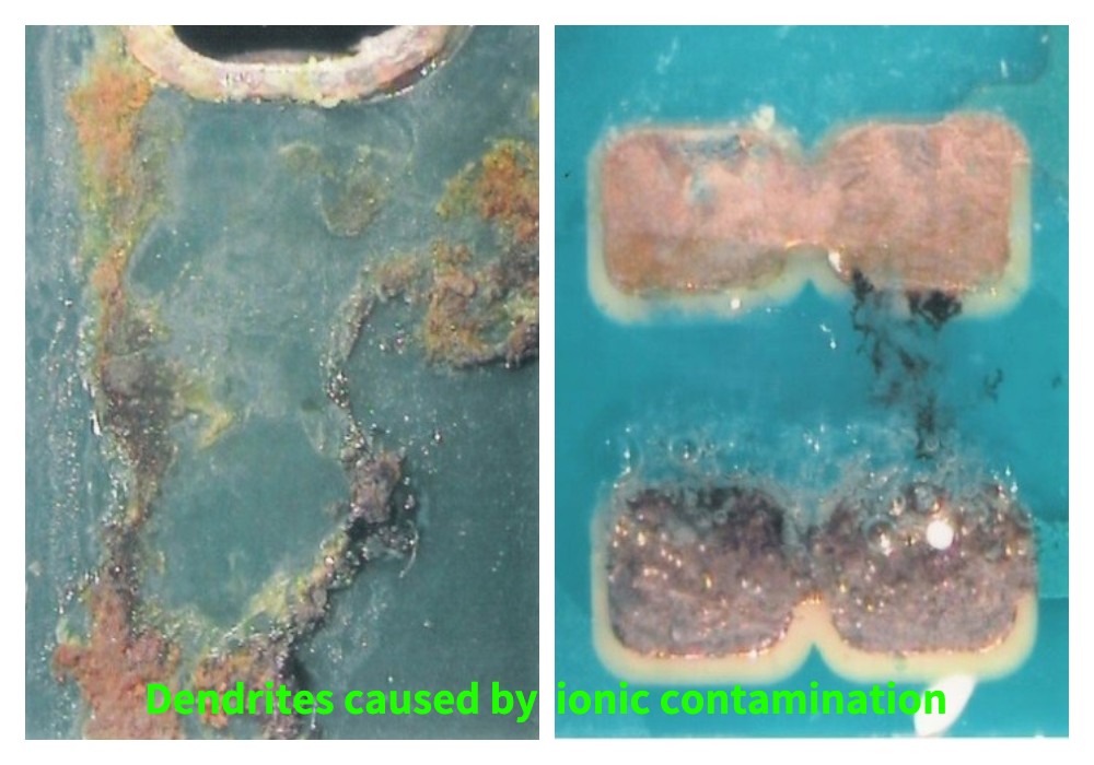 Dendriti, ki jih povzroča ionska kontaminacija