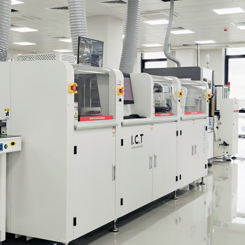 ICT-SS550P1 | Popolnoma samodejni spletni stroj za spajkanje PCB s selektivnimi valovi z 2 posodama za spajkanje 