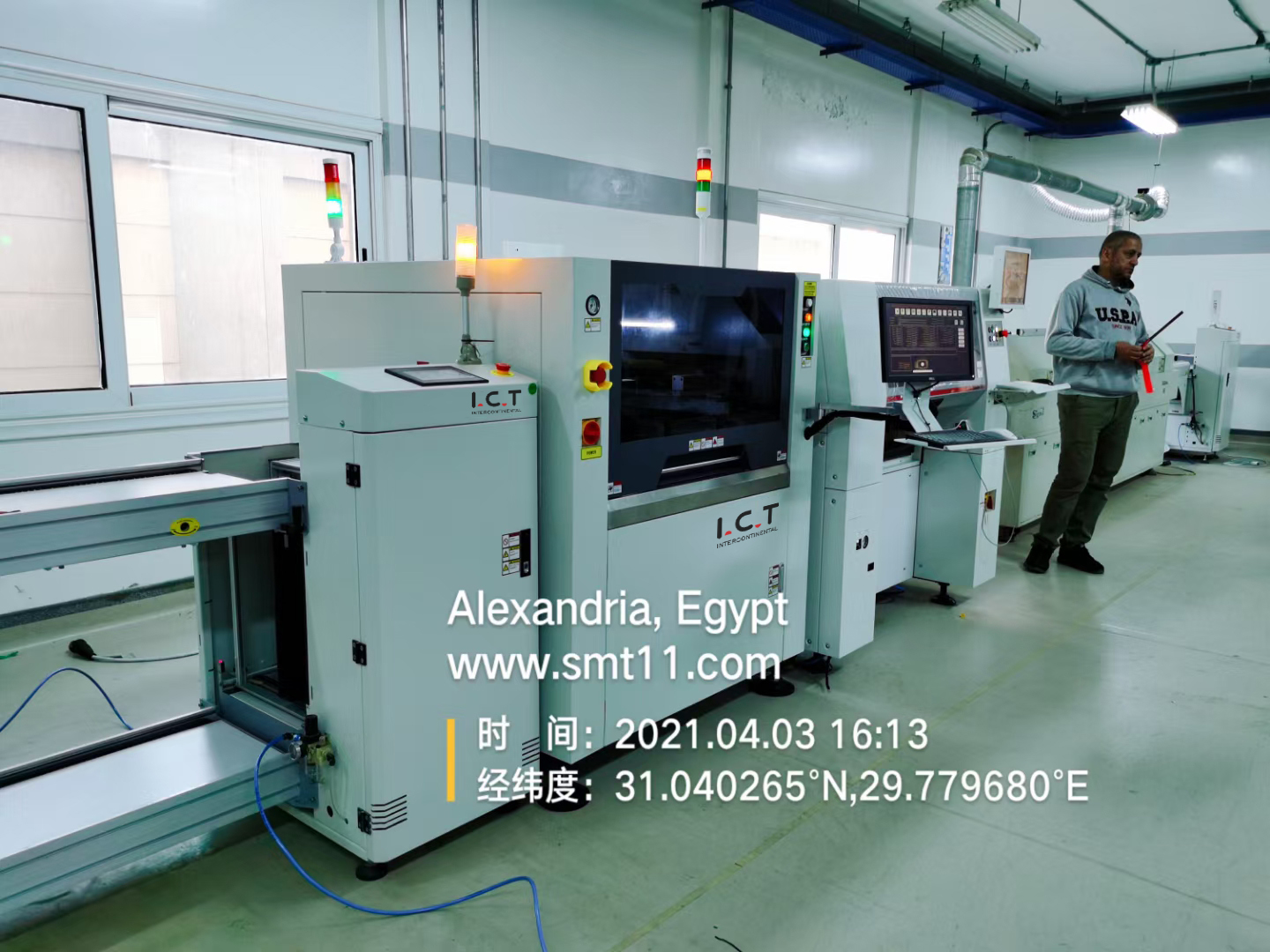 ICTEgypt-SMT proizvodna linija-PCB Loader-šablonski tiskalnik-hanwha pick and place stroj-reflow oven21.04 (1)